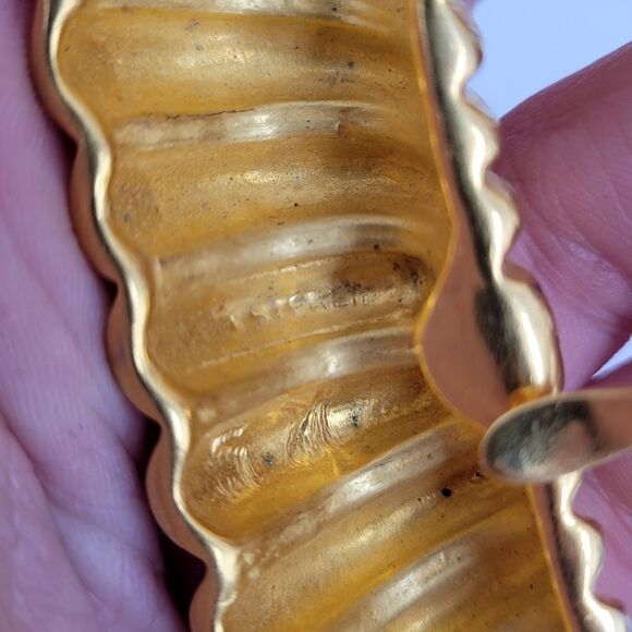 Kleinberg Sherrill Vintage Brown Lizard Embossed Leather Belt Gold Buckle main image 3